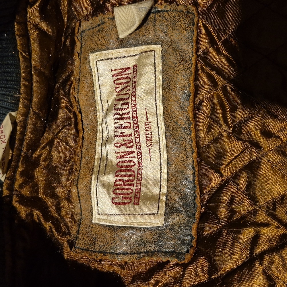 GORDON&FERGUSON Men's 100% Leather Jacket Size:Large